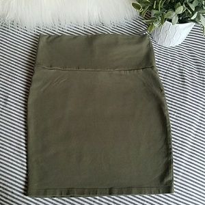 Olive Green Body Con Skirt